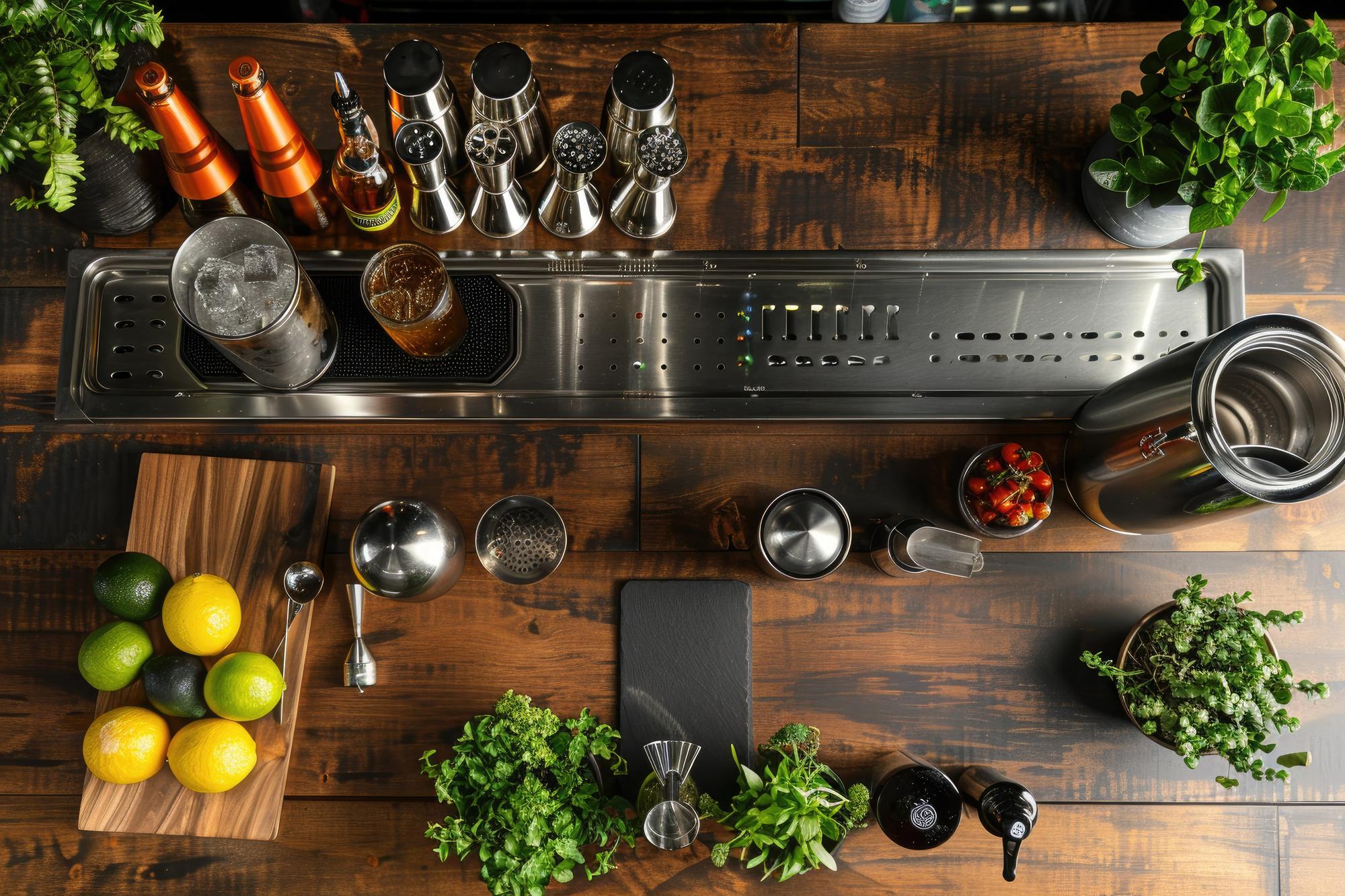 Studio cucina moderno con strumenti in ordine